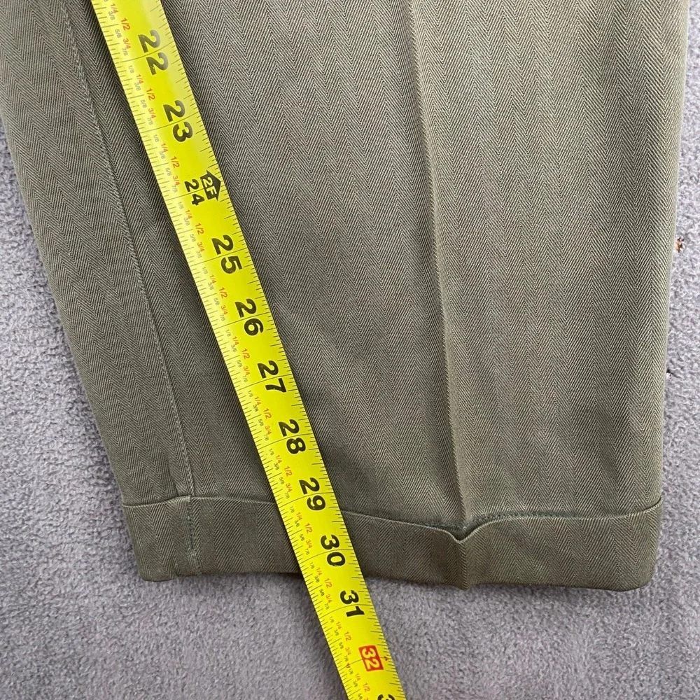 Tommy Bahama Mens 40 Silk Pants Olive Green Straight Leg Casual Trousers Luxury